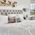 Set of 2 Modern Brushed Nickel with White Fabric Shade Wall Sconces for Bedroom